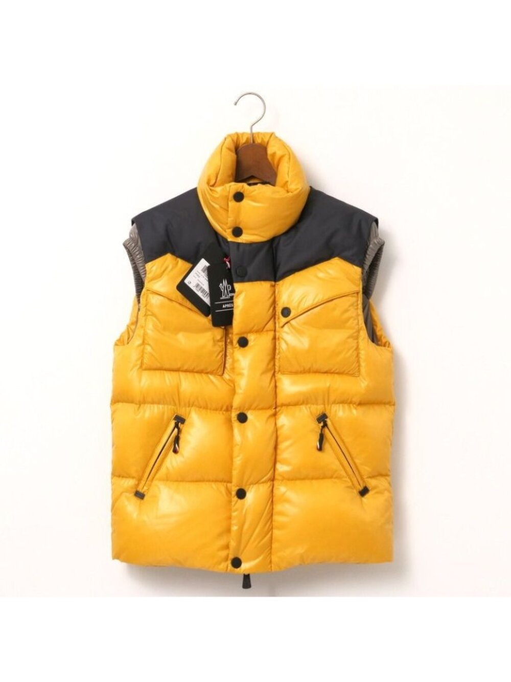 Moncler Poris Down Vest 0 Grenoble Jacket Nylon Yellow
